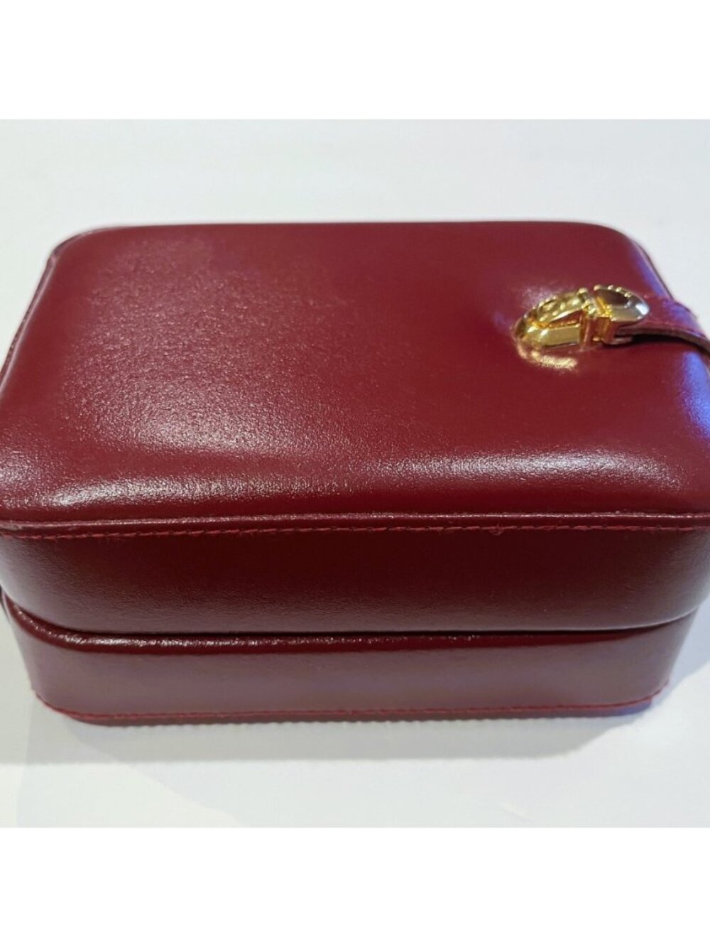 Wolf Designs Genuine Leather Burgundy Red Jewelry Case Box